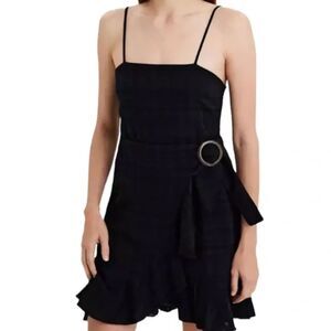 American Eagle Black Outfitter Wrap Front Cami Dress Sleeveless Spaghetti Size S
